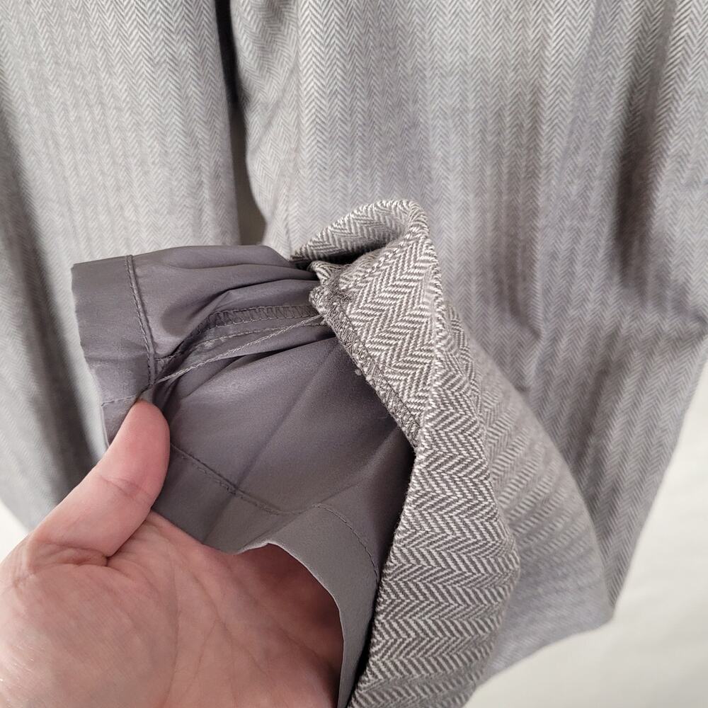 L.L. Bean grey herringbone trousers Size 18 Petite Preppy Career Office Classic - Picture 8 of 9